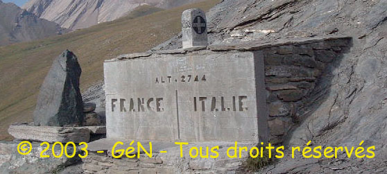 Le col à la frontière Franco-italienne