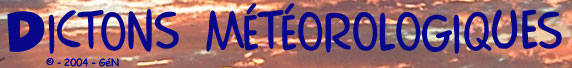 Menu des dictons météorologiques