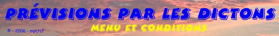 Menu des prévisions