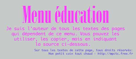 Menu éducation