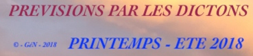 Prévision printemps et été 2018