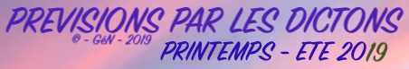 Prévision printemps et été 2019