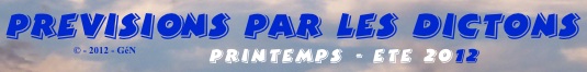 Prévision printemps et été 2012