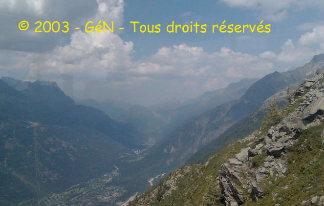 La vallée de Chamonix vers l'Italie